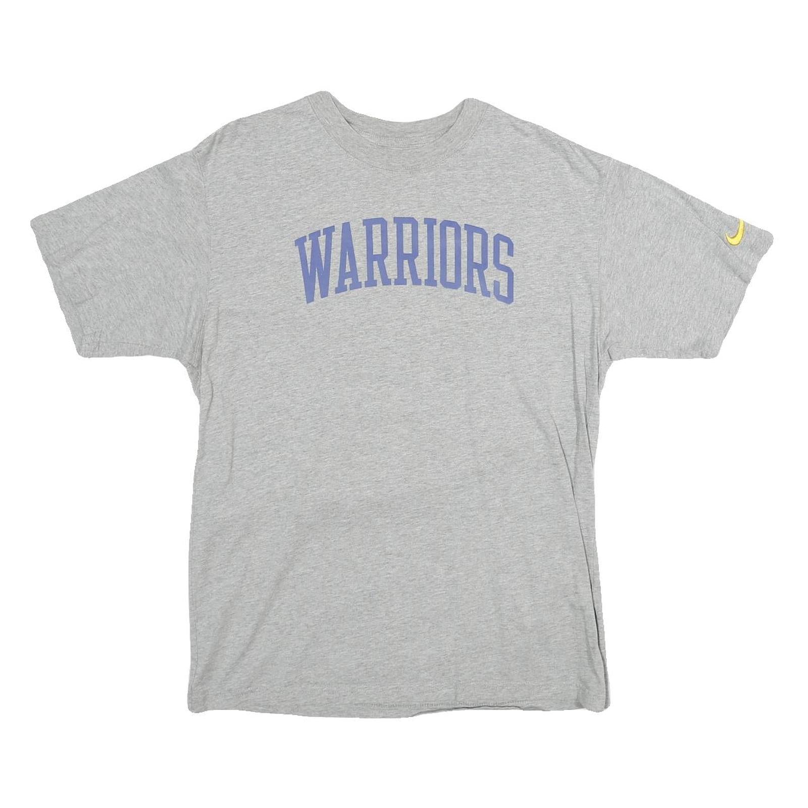 NIKE Mens Grey Warriors Graphic T-Shirt S Short Sleeve Crew Neck Sportswear