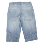 Womens Light Blue Denim Casual Shorts M W32 Cotton Blend Relaxed Fit