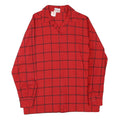 Womens Red & Black Checked Shirt M Cotton Blend Long Sleeve Button Closure