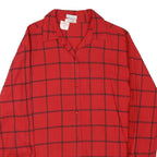Womens Red & Black Checked Shirt M Cotton Blend Long Sleeve Button Closure