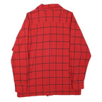 Womens Red & Black Checked Shirt M Cotton Blend Long Sleeve Button Closure