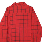 Womens Red & Black Checked Shirt M Cotton Blend Long Sleeve Button Closure