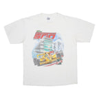 GILDAN Mens White Indianapolis 500 Graphic T-Shirt L Short Sleeve Crew Neck