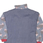 DOUBLE DUTY Mens Blue Pullover M Cotton Blend Quarter Zip Sweatshirt Zipper