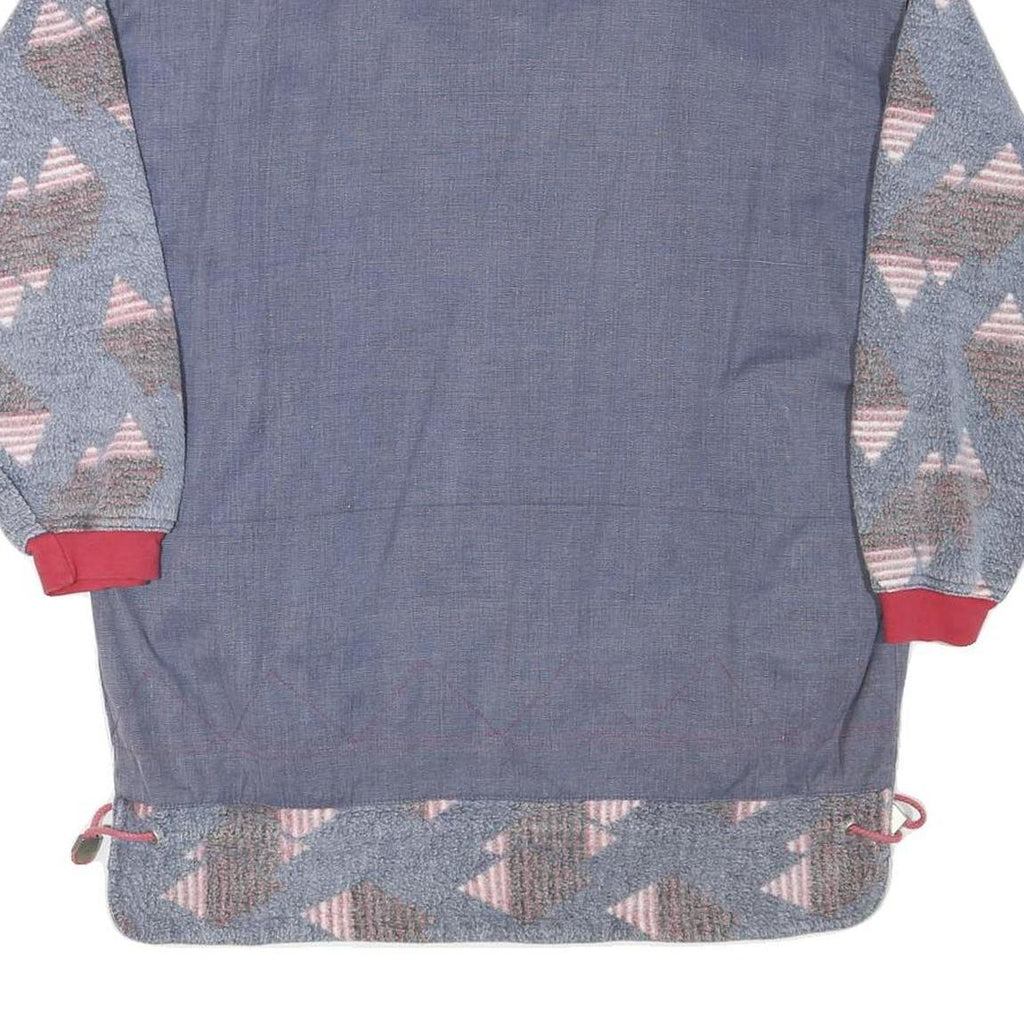 DOUBLE DUTY Mens Blue Pullover M Cotton Blend Quarter Zip Sweatshirt Zipper