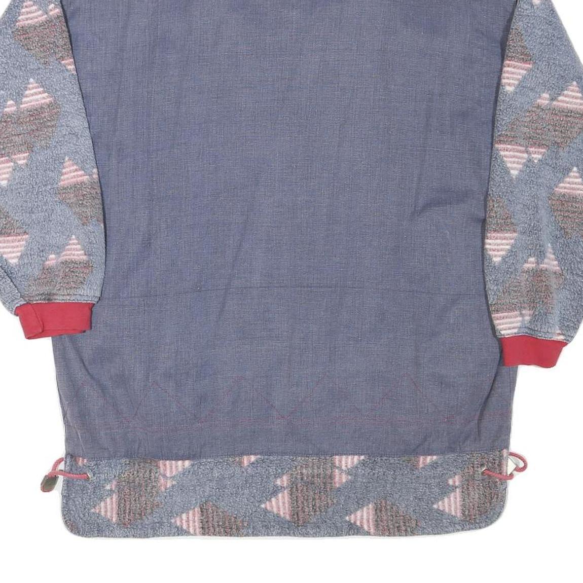 DOUBLE DUTY Mens Blue Pullover M Cotton Blend Quarter Zip Sweatshirt Zipper