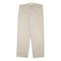 CALVIN KLEIN Mens Cotton Blend Beige Regular Fit Straight Leg Trousers W34 L30