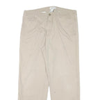 CALVIN KLEIN Mens Cotton Blend Beige Regular Fit Straight Leg Trousers W34 L30