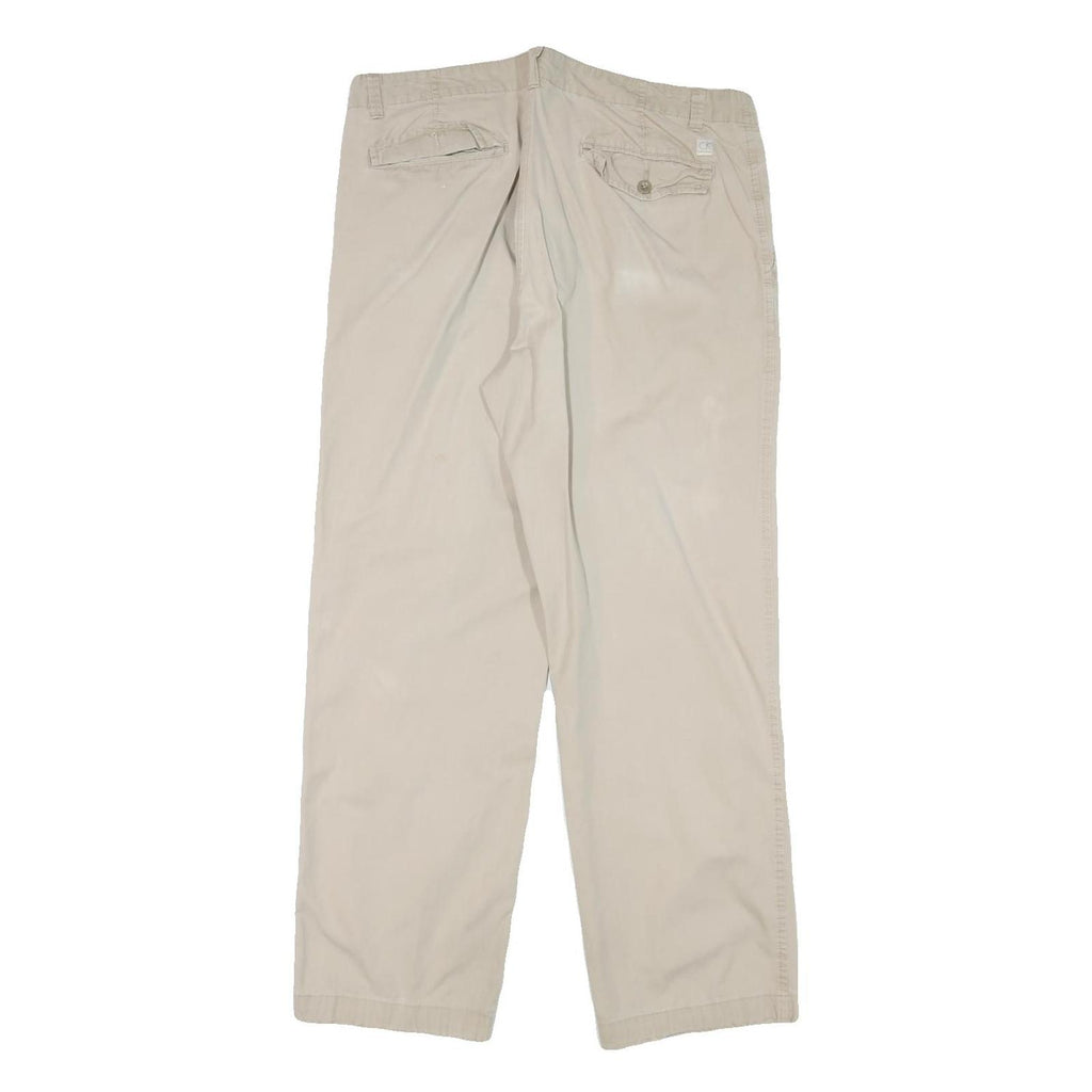 CALVIN KLEIN Mens Cotton Blend Beige Regular Fit Straight Leg Trousers W34 L30
