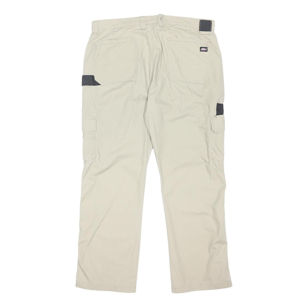 DICKIES Mens Polyester Blend Beige Regular Cargo Trousers W38 L30 Workwear