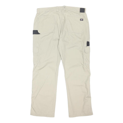 DICKIES Mens Polyester Blend Beige Regular Cargo Trousers W38 L30 Workwear