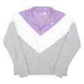 FILA Womens Grey & White & Purple Quarter Zip Sweatshirt XL Cotton Blend Casual