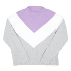 FILA Womens Grey & White & Purple Quarter Zip Sweatshirt XL Cotton Blend Casual