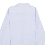 TOMMY HILFIGER Womens Blue Shirt UK 12 Cotton Long Sleeve Button Shirt Grey