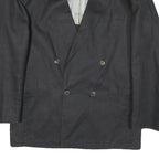 Mens Black Double Breasted Button Polyester Blend Regular Jacket Classic