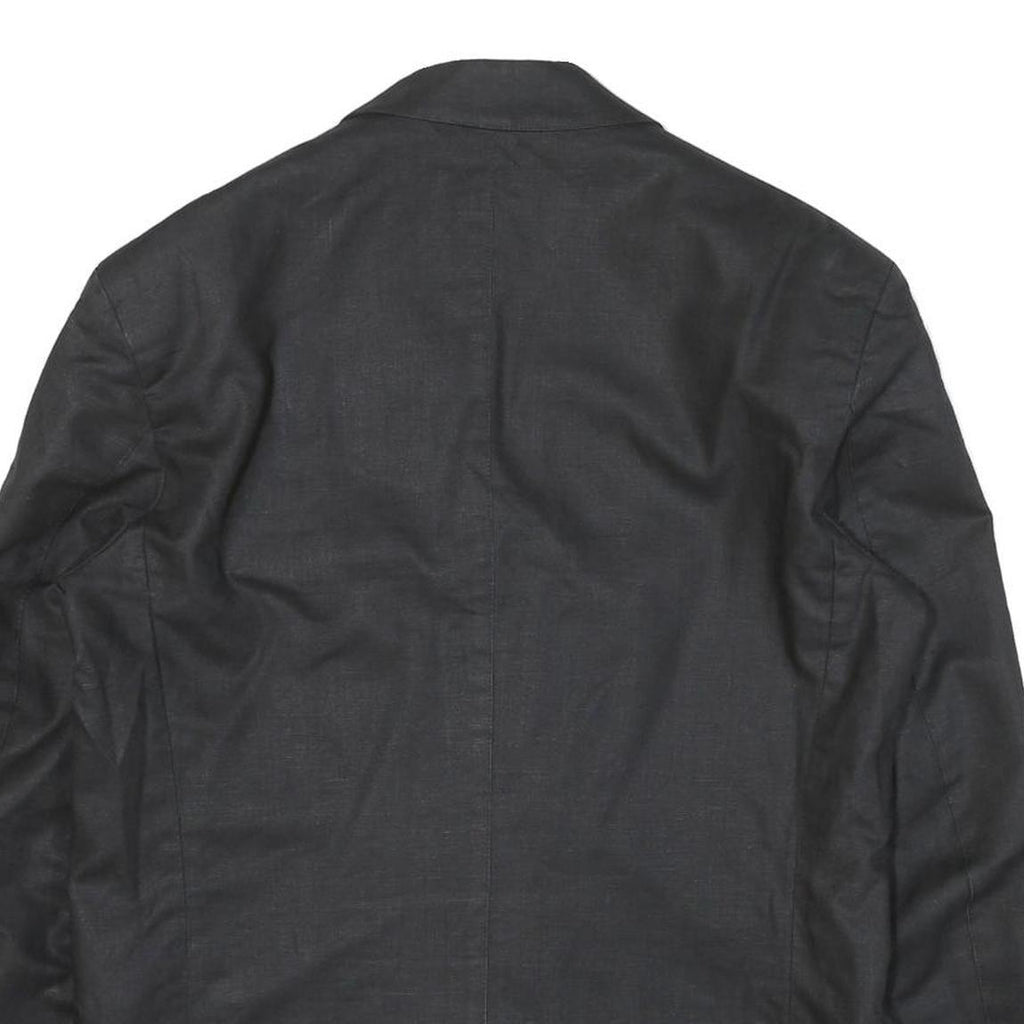 Mens Black Double Breasted Button Polyester Blend Regular Jacket Classic