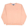 TOMMY HILFIGER Mens Orange Sweatshirt Crew Neck XL Cotton Blend Logo