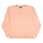 TOMMY HILFIGER Mens Orange Sweatshirt Crew Neck XL Cotton Blend Logo
