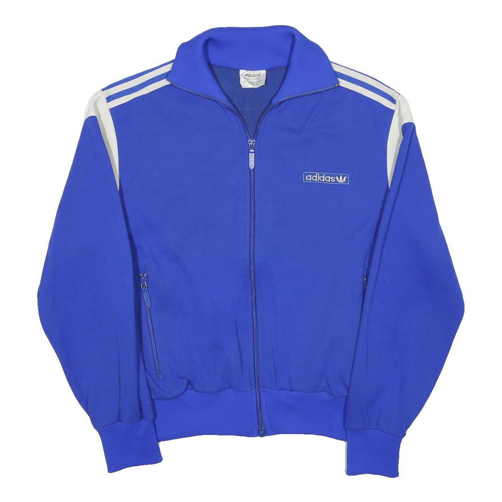 ADIDAS Mens Blue & White Track Jacket S Cotton Blend Plain Zip Athletic