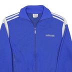 ADIDAS Mens Blue & White Track Jacket S Cotton Blend Plain Zip Athletic
