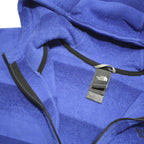 THE NORTH FACE Womens Blue Striped Jacket XL Cotton Blend Hoodie Zip Outdoor