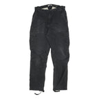 CARHARTT Mens Relaxed Black Cargo Trousers W29 L28 Cotton Blend Workwear Zip