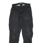 CARHARTT Mens Relaxed Black Cargo Trousers W29 L28 Cotton Blend Workwear Zip