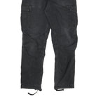 CARHARTT Mens Relaxed Black Cargo Trousers W29 L28 Cotton Blend Workwear Zip