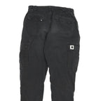 CARHARTT Mens Relaxed Black Cargo Trousers W29 L28 Cotton Blend Workwear Zip