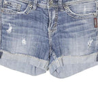 SILVER Womens Denim Blue Casual Shorts M W30 Distressed 5-Pocket