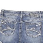 SILVER Womens Denim Blue Casual Shorts M W30 Distressed 5-Pocket