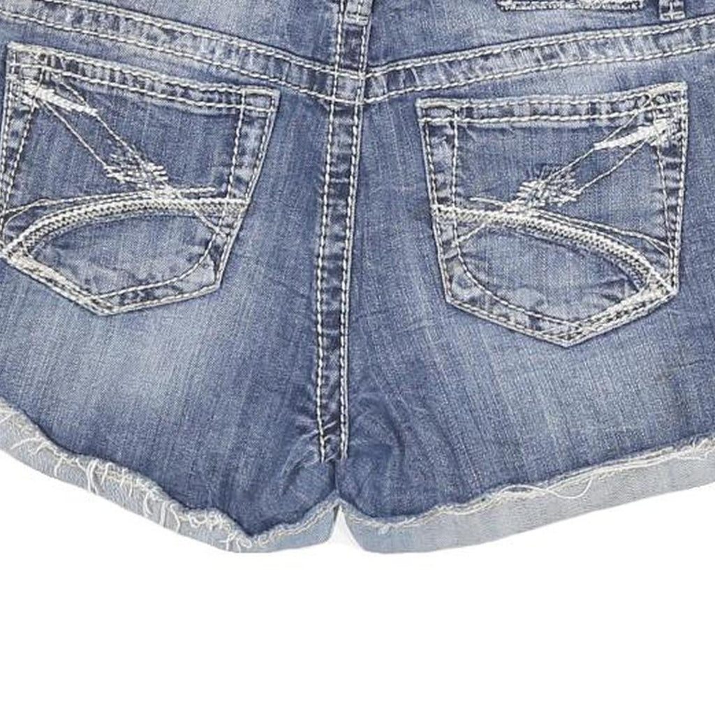 SILVER Womens Denim Blue Casual Shorts M W30 Distressed 5-Pocket
