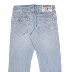 TRUE RELIGION Mens Regular Fit Blue Denim Jeans W36 L27 Zip Pocket Casual