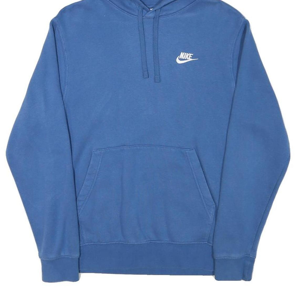 NIKE Mens Blue Hoodie S Cotton Blend Pullover Casual Sportswear