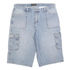 SO GOSS Mens Light Blue Denim Cargo Shorts XL W39 Comfortable Cotton Blend