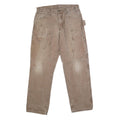 DICKIES Mens Jeans Beige Regular Straight Denim W34 L33 Workwear Utility Pants