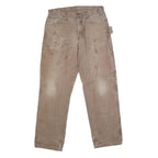 DICKIES Mens Jeans Beige Regular Straight Denim W34 L33 Workwear Utility Pants