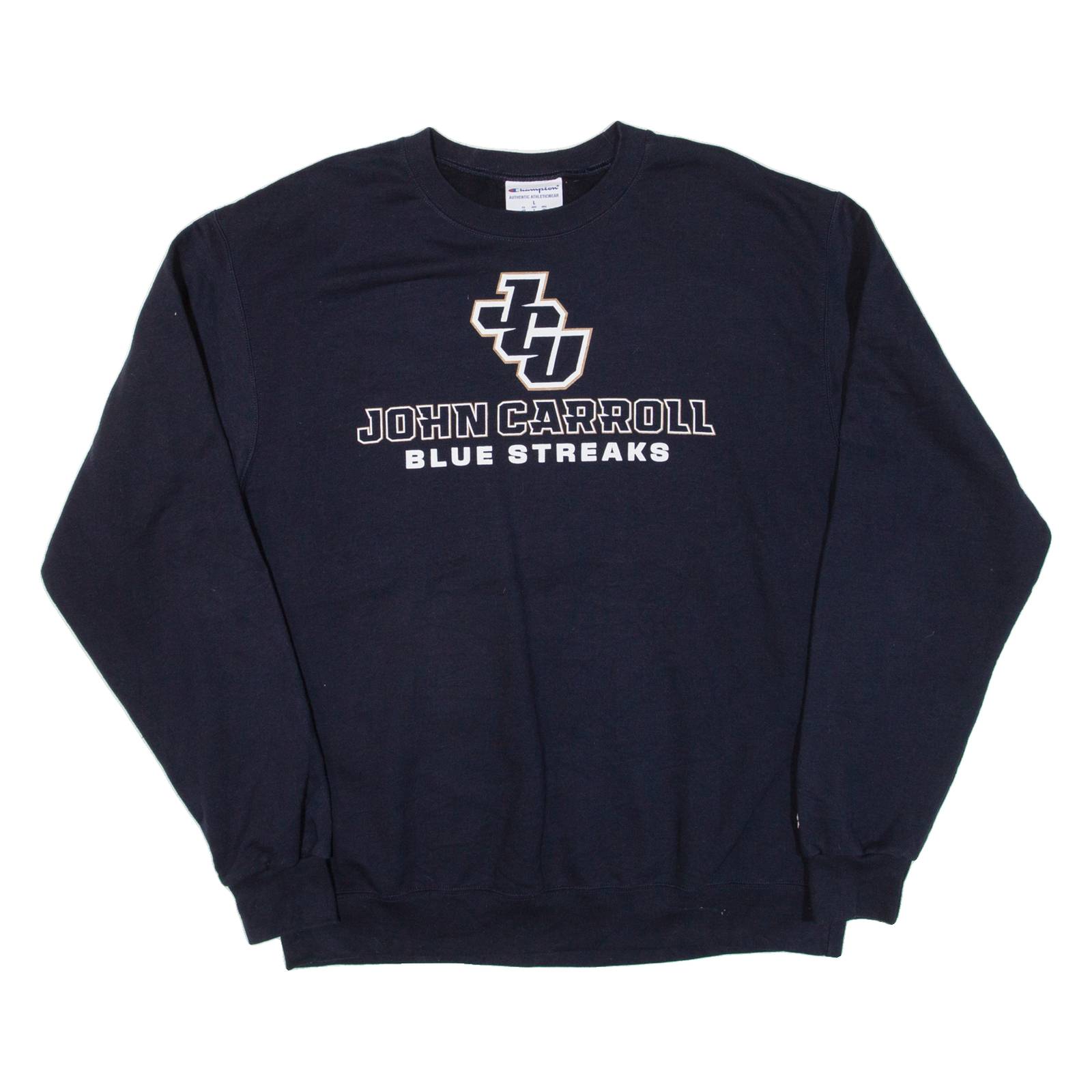 CHAMPION John Carroll Blue Streaks Mens Sweatshirt Blue USA L
