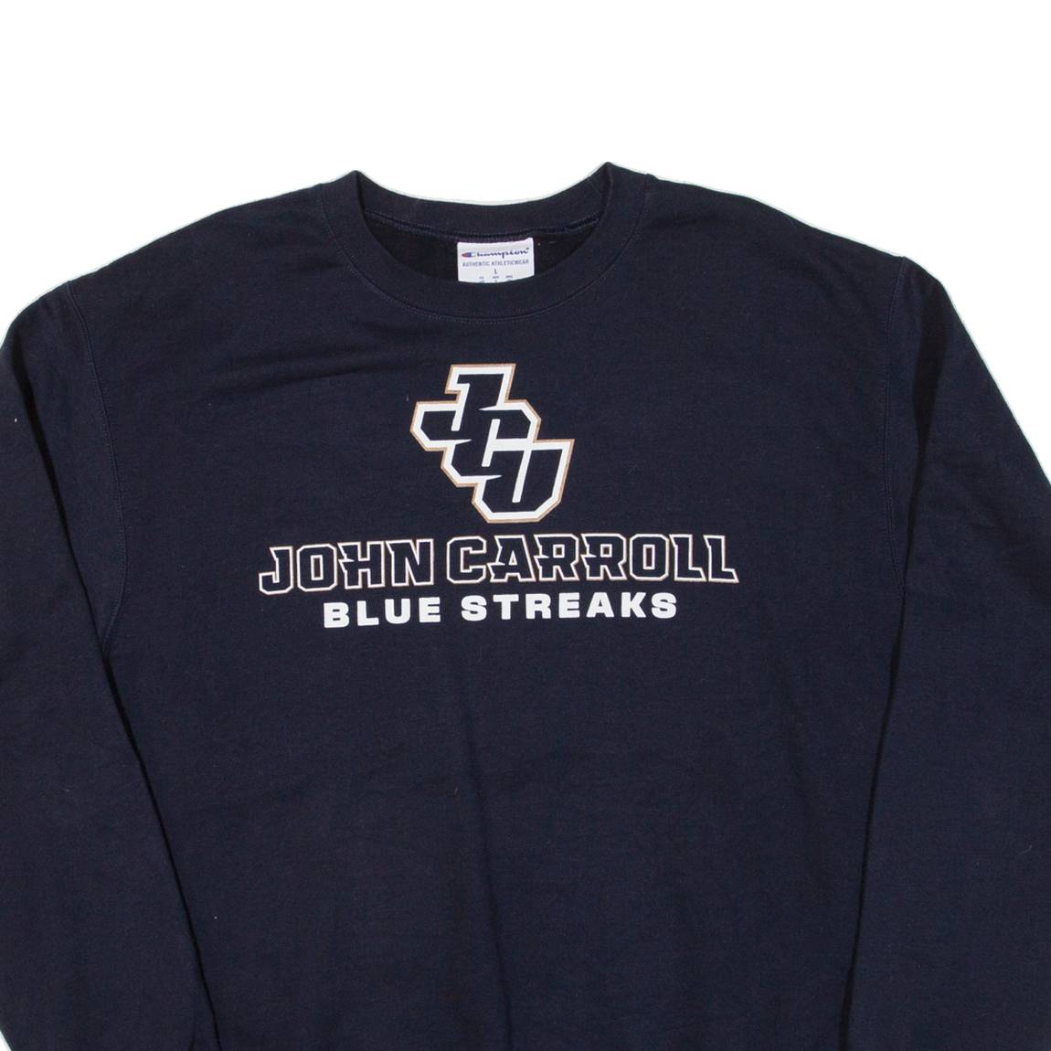 CHAMPION John Carroll Blue Streaks Mens Sweatshirt Blue USA L