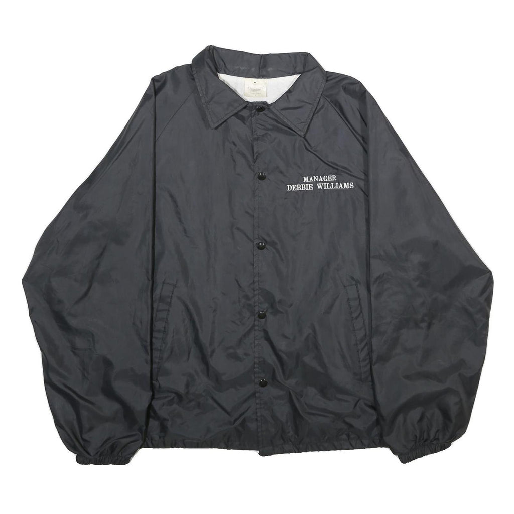 AUBURN SPORTSWEAR Mens Black Nylon Coach Jacket L Plain Kentucky Lightning Print