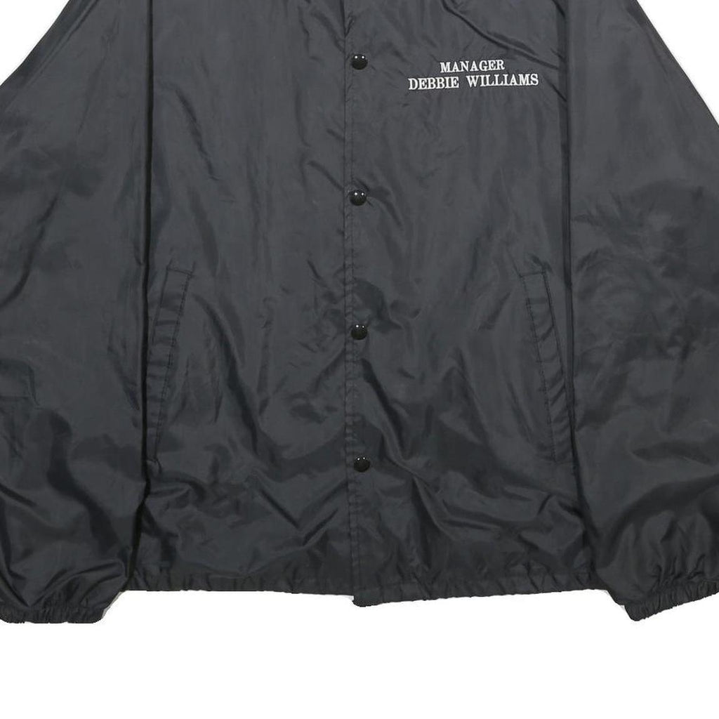 AUBURN SPORTSWEAR Mens Black Nylon Coach Jacket L Plain Kentucky Lightning Print