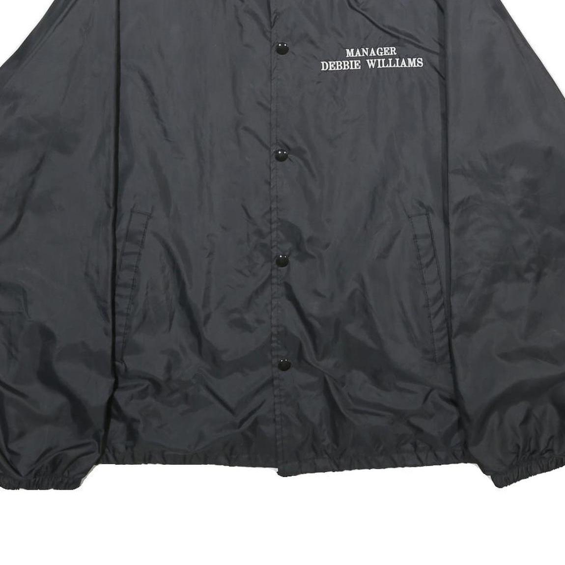 AUBURN SPORTSWEAR Mens Black Nylon Coach Jacket L Plain Kentucky Lightning Print