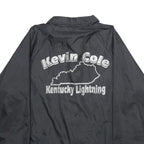 AUBURN SPORTSWEAR Mens Black Nylon Coach Jacket L Plain Kentucky Lightning Print