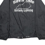AUBURN SPORTSWEAR Mens Black Nylon Coach Jacket L Plain Kentucky Lightning Print