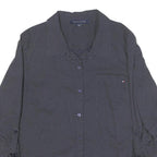 TOMMY HILFIGER Womens Blue & White Polka Dot Shirt L Button Down Cotton Blend