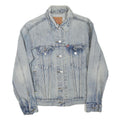 LEVI'S Womens Blue Denim Jacket S Cotton Blend Button Plain Classic Fit