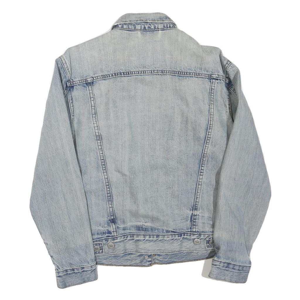 LEVI'S Womens Blue Denim Jacket S Cotton Blend Button Plain Classic Fit