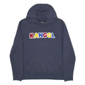 KANGOL Womens Navy Blue Hoodie L Cotton Blend Pullover Logo Sweatshirt