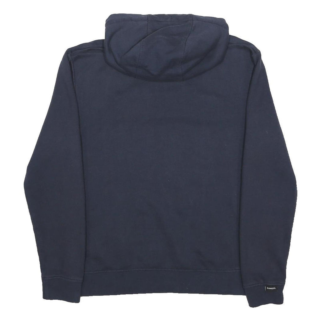 KANGOL Womens Navy Blue Hoodie L Cotton Blend Pullover Logo Sweatshirt