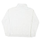 NIKE Womens White 1/4 Zip Sweatshirt M Cotton Blend Pullover Zip Neck